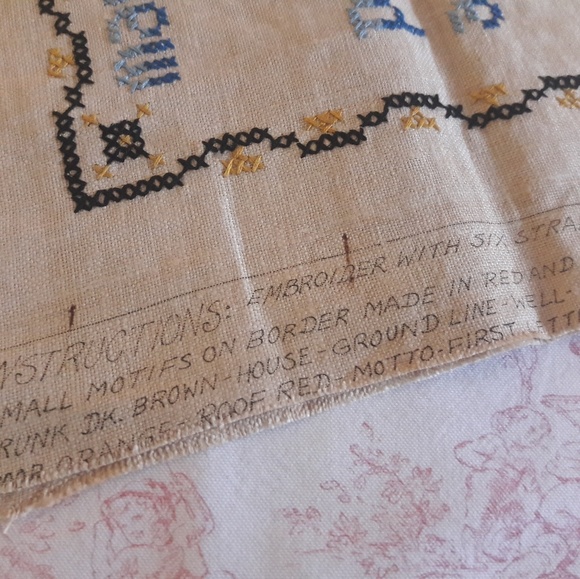 Vintage | Other | Very Old Pure Linen Colonial Sampler Vogue | Poshmark